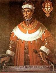 Den normanniske konge Roger I af Sicilien,, Wikimedia
