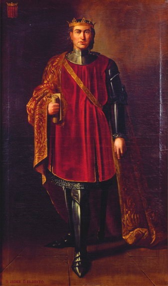 Giacomo II af Aragonien. Konge af Sicilien fra 1291 - 1327. Maleri af Manuel Aguirre y Monsable 1851 - 54, Wikimedia