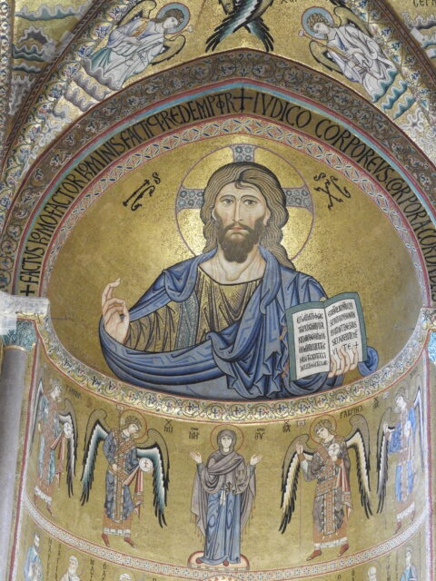 Den byzantinske mosaik af Pantokrator i Cefalù Domkirke. Foto: KirstenSoele